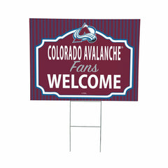 Colorado Avalanche Coroplast Yard Sign, "Fans Welcome", NHL, Home