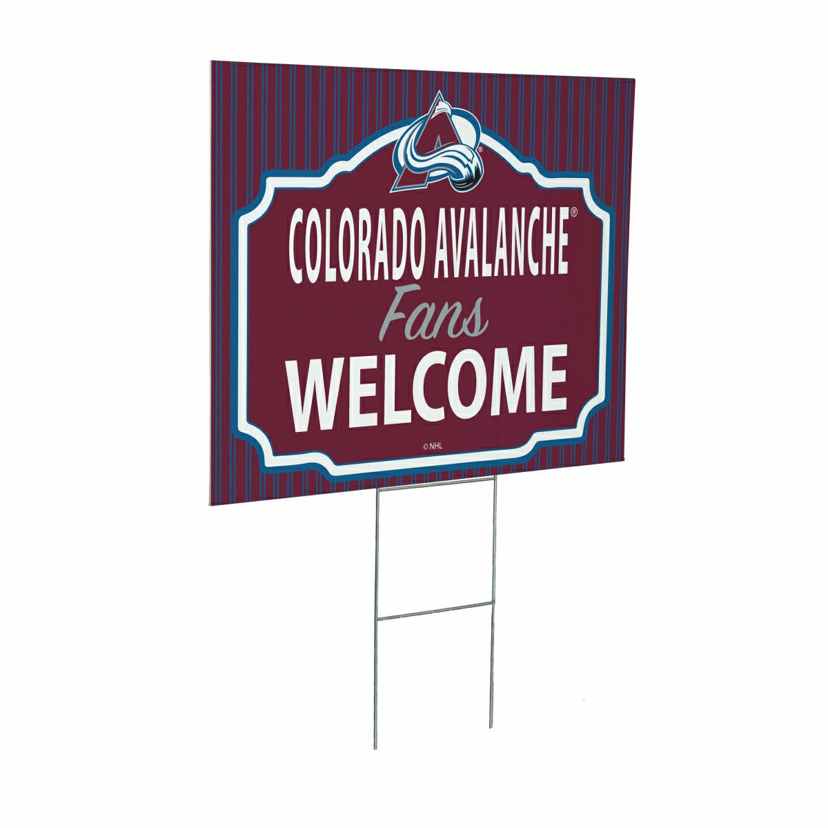 Colorado Avalanche Coroplast Yard Sign, "Fans Welcome", NHL, Home