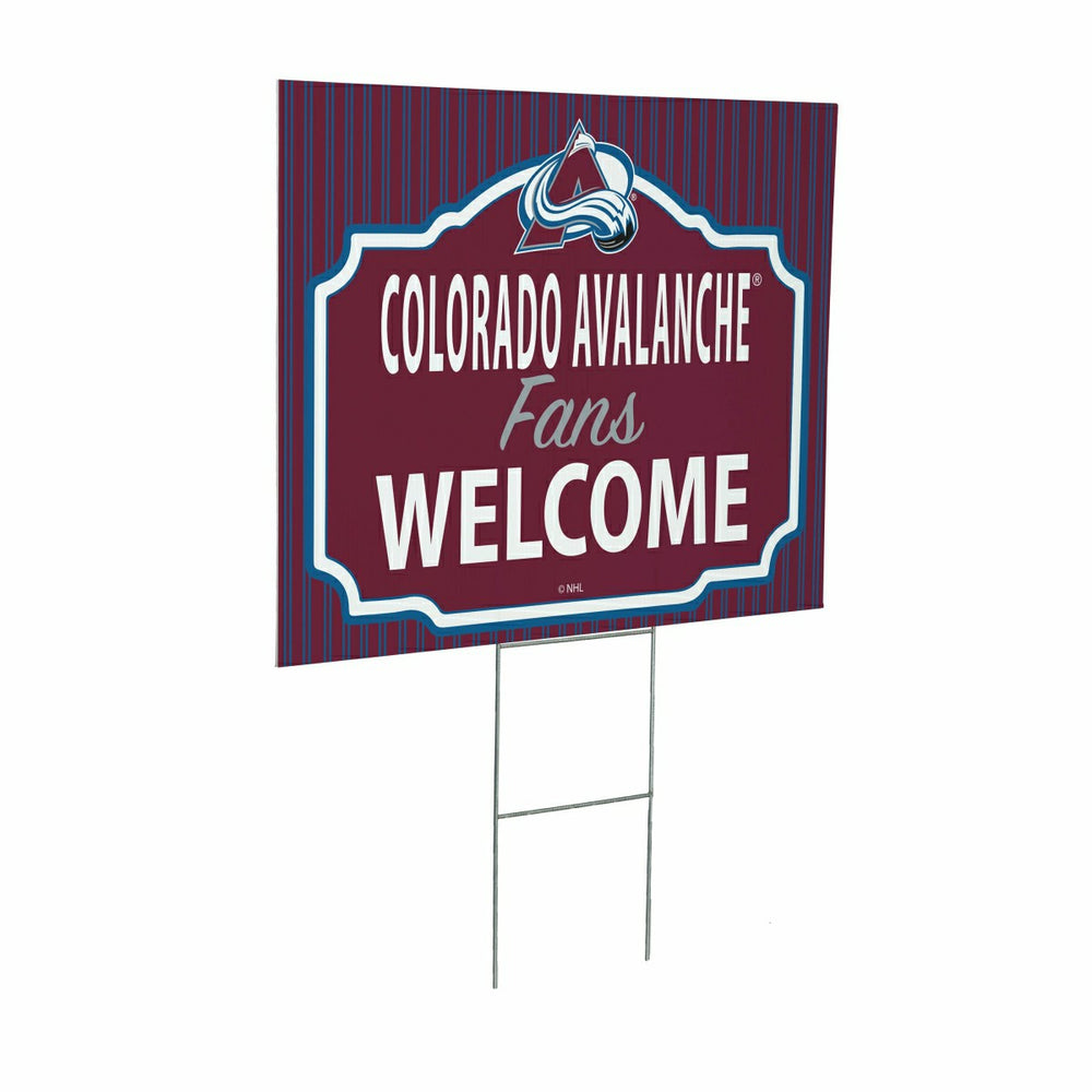 Colorado Avalanche Coroplast Yard Sign, "Fans Welcome", NHL, Home