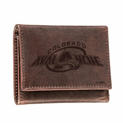 Colorado Avalanche, Tri-Fold Wallet, Brown, CH, 100% Genuine Leather, NHL, Home