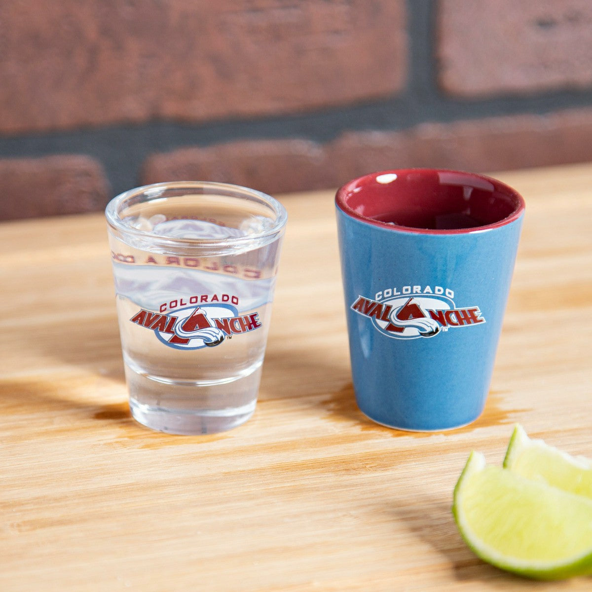 Colorado Avalanche 4-Piece Ceramic and Glass 2oz. Shot Glass Set, NHL, Home