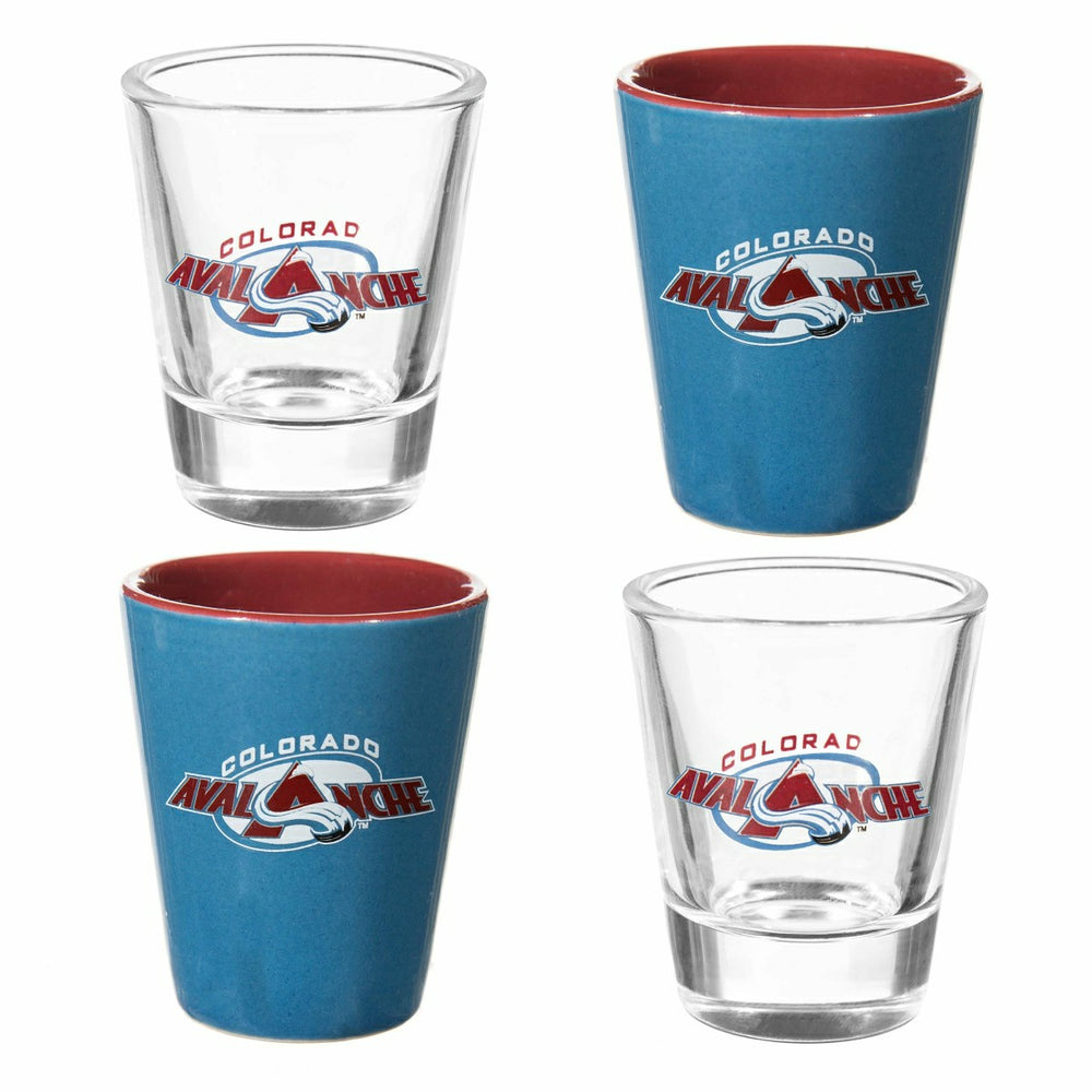 Colorado Avalanche 4-Piece Ceramic and Glass 2oz. Shot Glass Set, NHL, Home