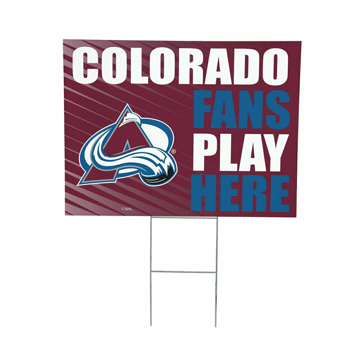 Colorado Avalanche Coroplast Yard Sign "Fans Play Here", NHL, Home