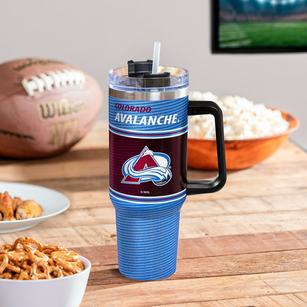 40oz Stainless Steel Canyon Cup w/ Straw, Colorado Avalanche, NHL, Home
