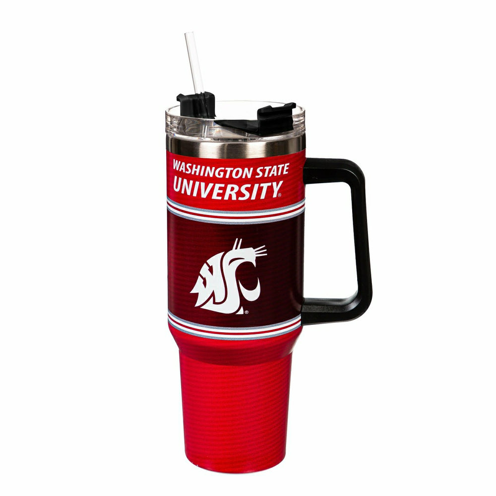 40oz Stainless Steel Canyon Cup w/ Straw, Washington State University, Home, Collegiate