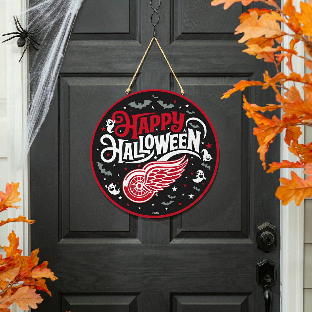 Detroit Red Wings Halloween Round Door Décor with Hanging Rope, 18x18, NHL, Home