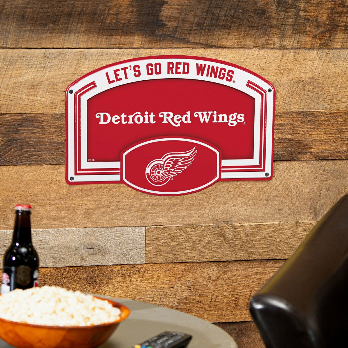 Detroit Red Wings USA Embossed Steel Wall Sign, 11" x 17", NHL, Home