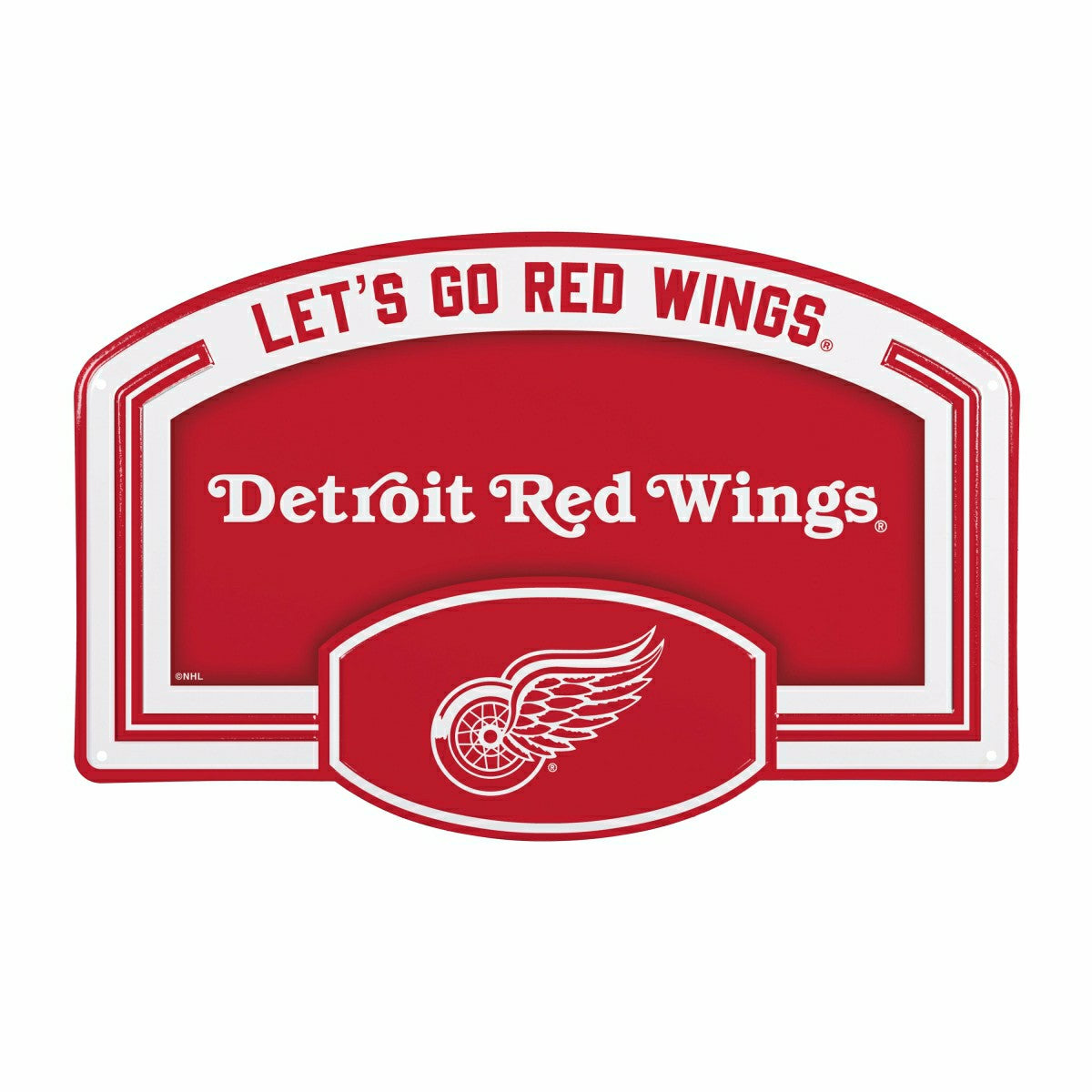 Detroit Red Wings USA Embossed Steel Wall Sign, 11" x 17", NHL, Home