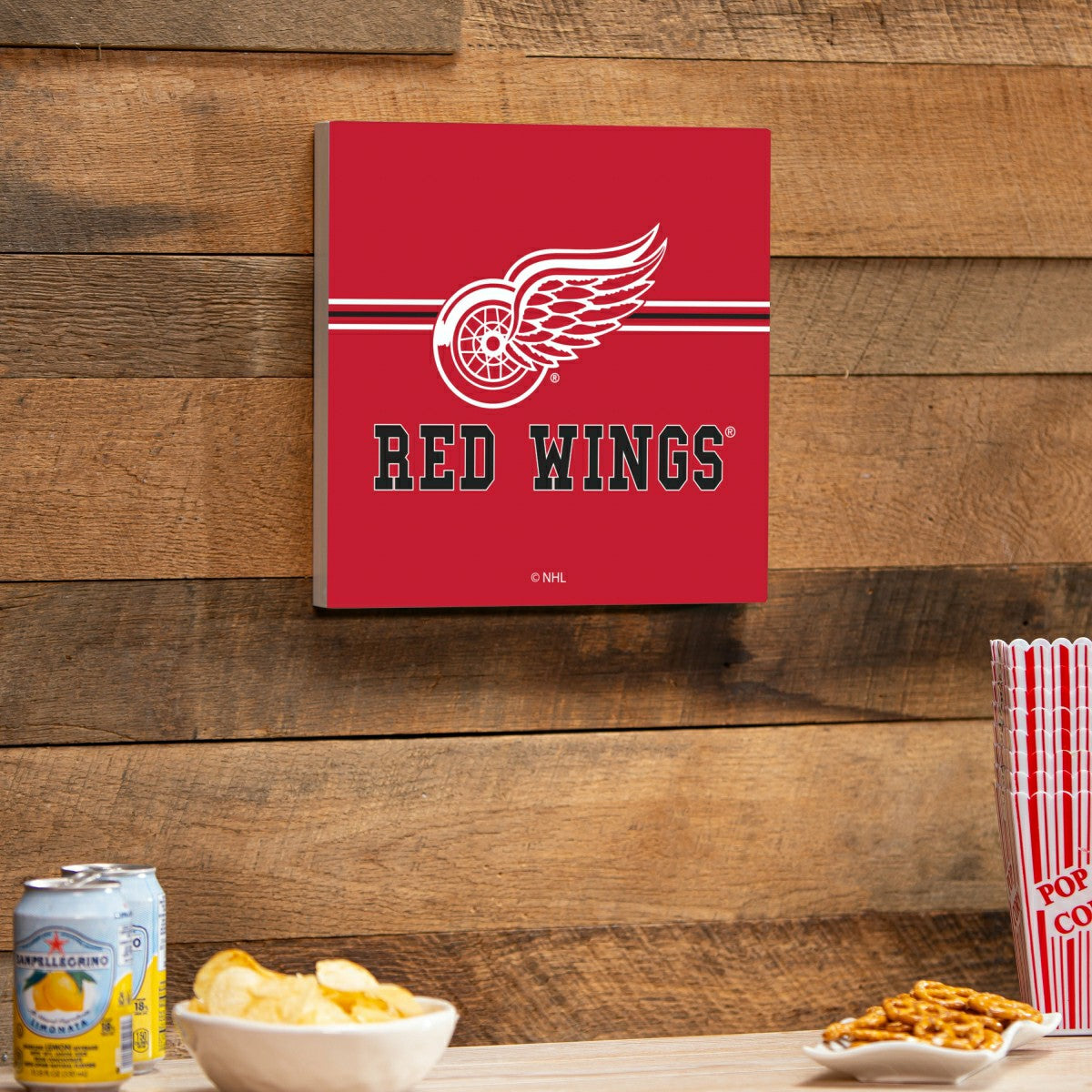 Detroit Red Wings Wood Wall Sign, 12x12, NHL, Home