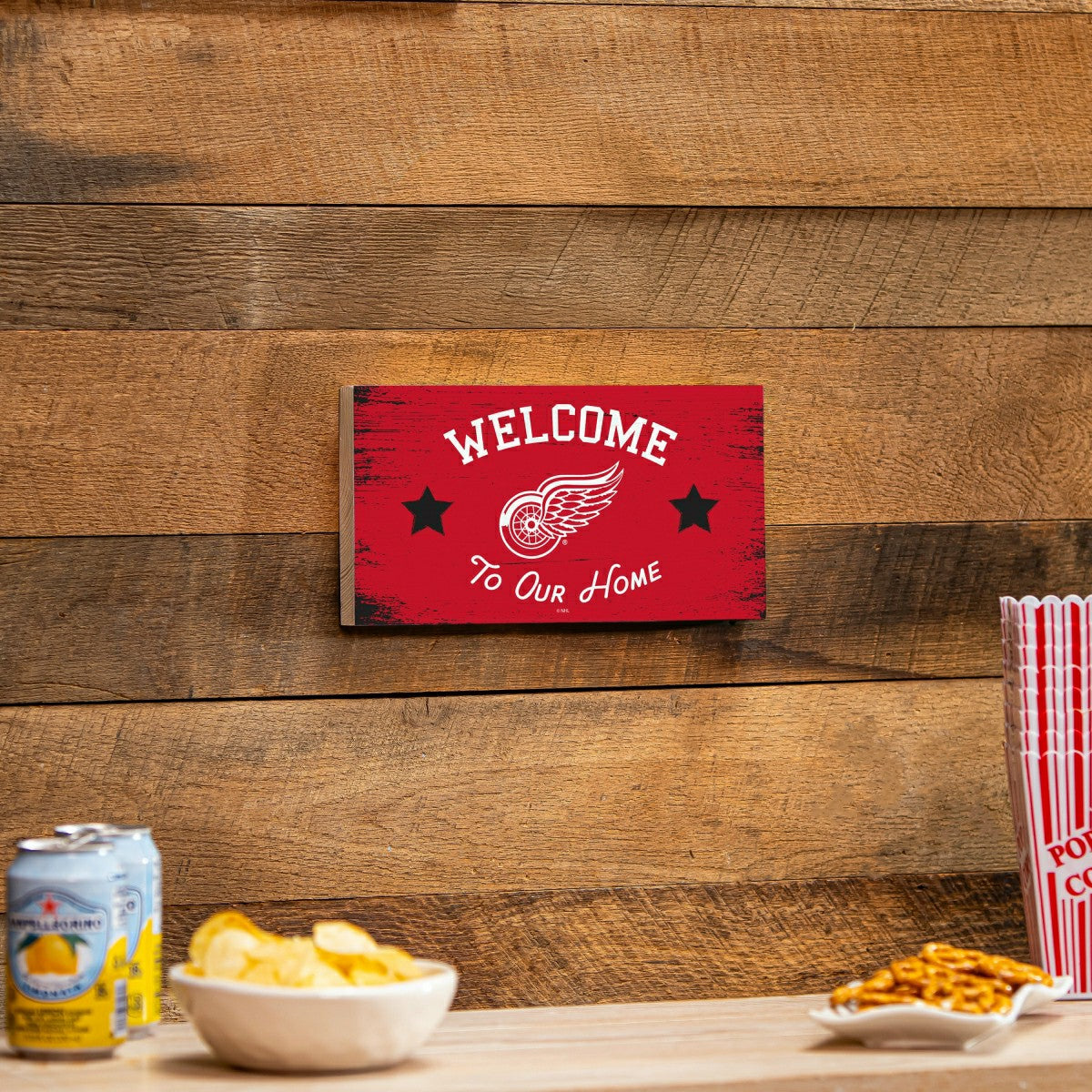 Detroit Red Wings Wood Wall Sign, 6x11, NHL, Home