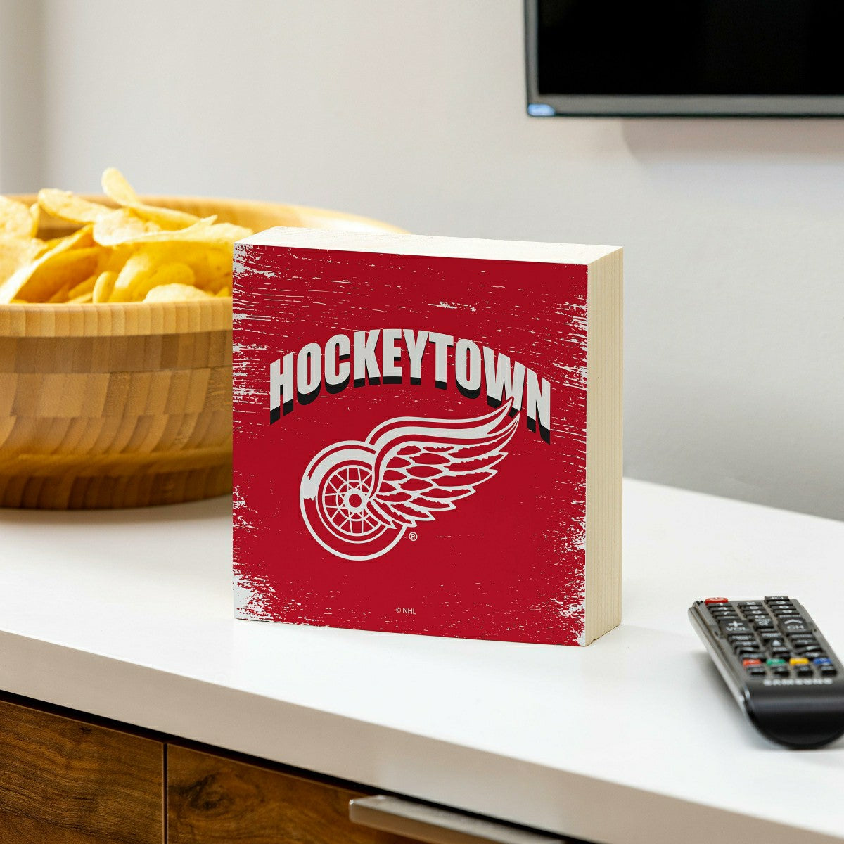 Detroit Red Wings Plock, Down Home Fans, 6x6, NHL, Home