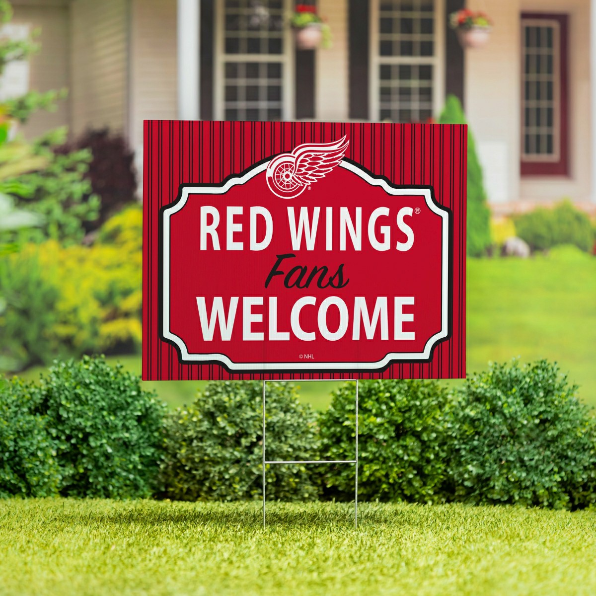 Detroit Red Wings Coroplast Yard Sign, "Fans Welcome", NHL, Home