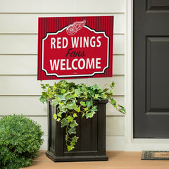 Detroit Red Wings Coroplast Yard Sign, "Fans Welcome", NHL, Home