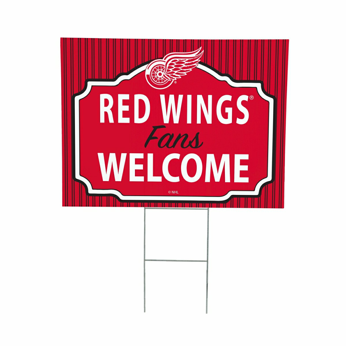 Detroit Red Wings Coroplast Yard Sign, "Fans Welcome", NHL, Home