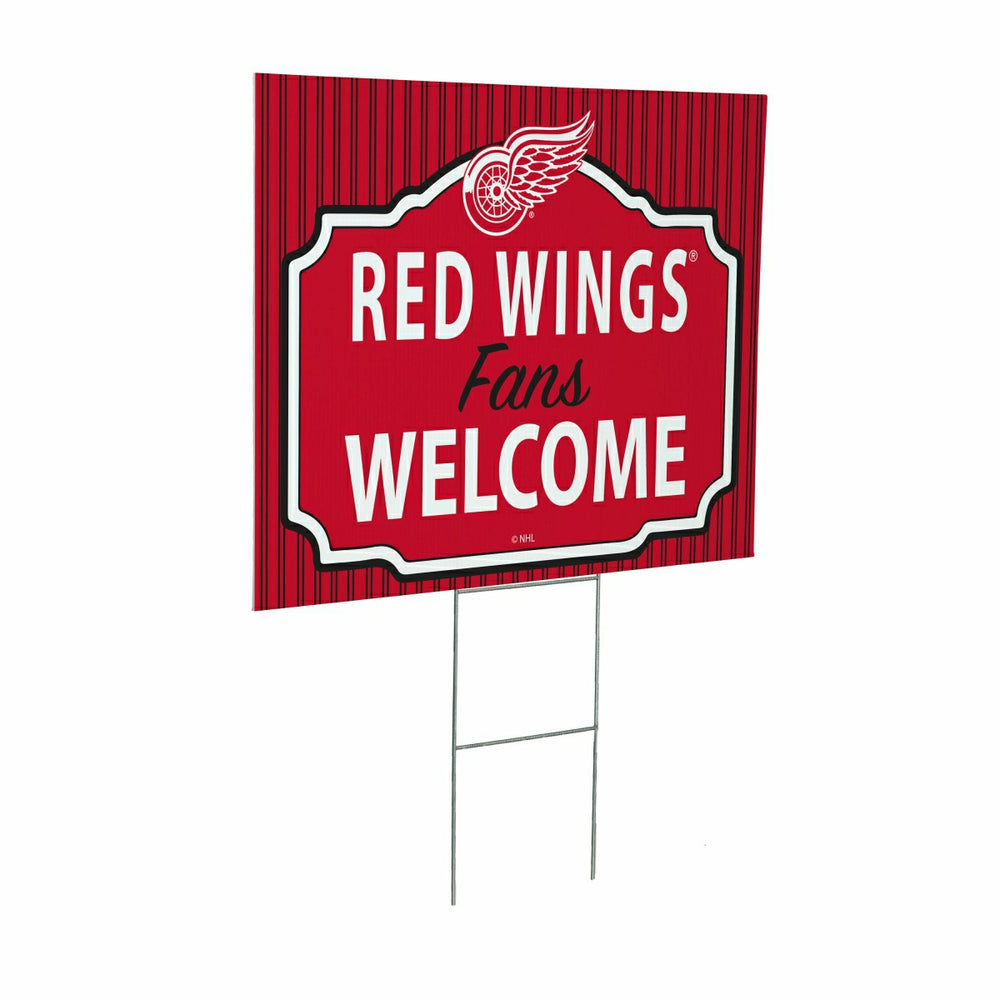 Detroit Red Wings Coroplast Yard Sign, "Fans Welcome", NHL, Home