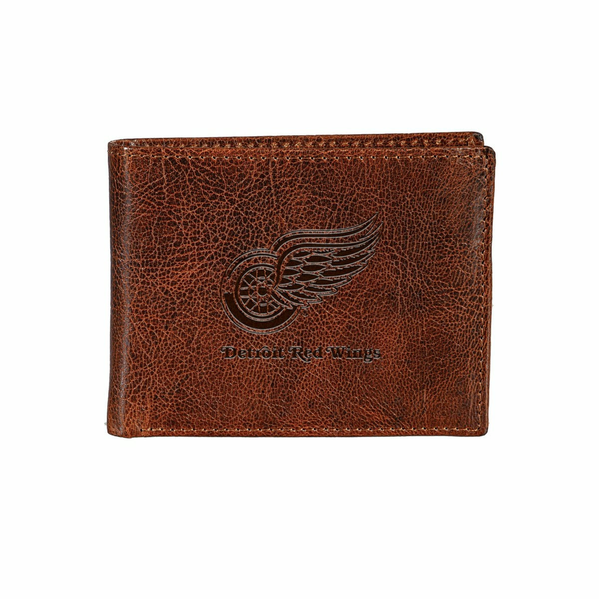 Detroit Red Wings, Embossed 100% Genuine Tumbled Leather Passcase Bi-F, NHL, Home