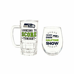 Seattle Seahawks, Stemless 17OZ Wine & Beer 16 OZ Gift Set, Home, NFL