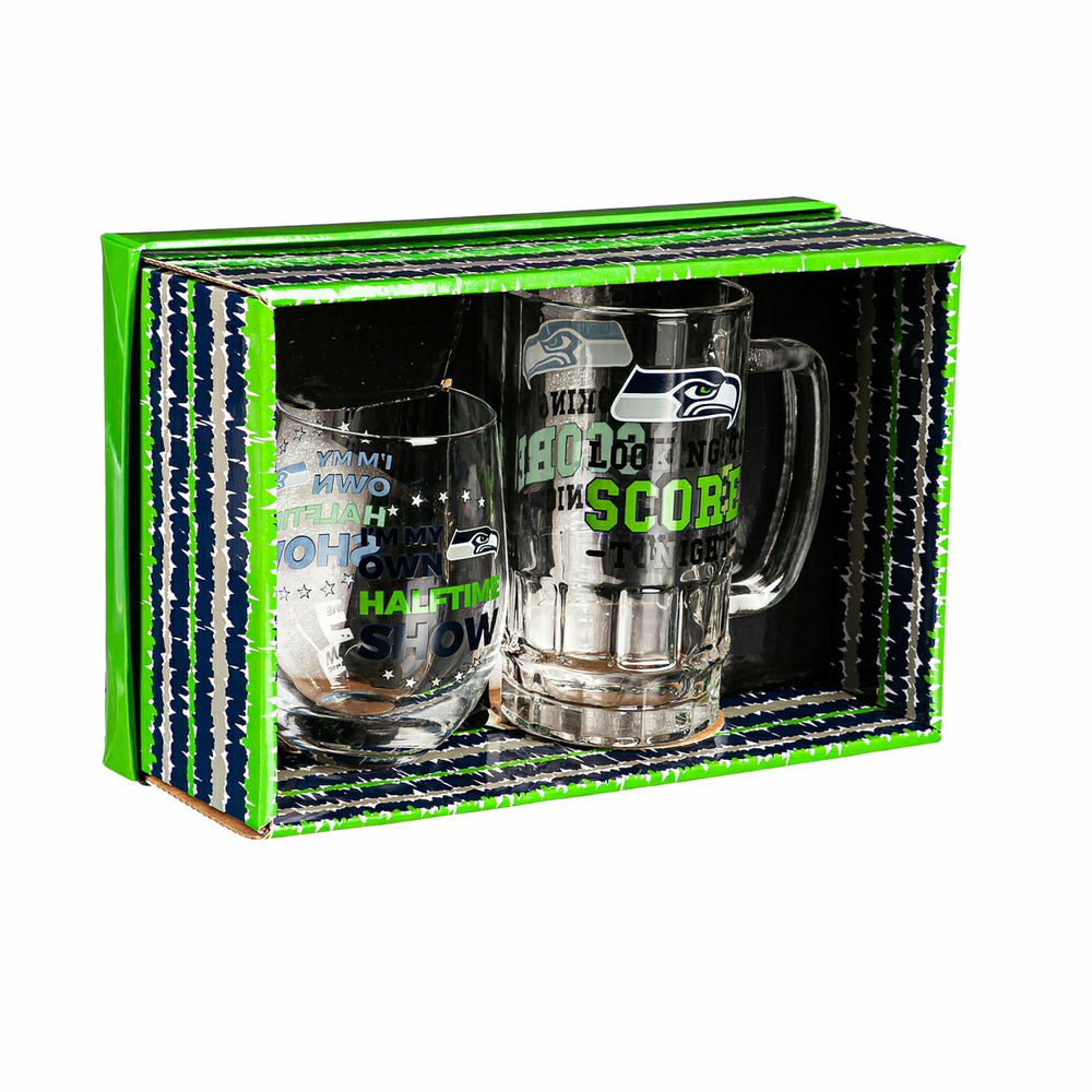Seattle Seahawks, Stemless 17OZ Wine & Beer 16 OZ Gift Set, Home, NFL