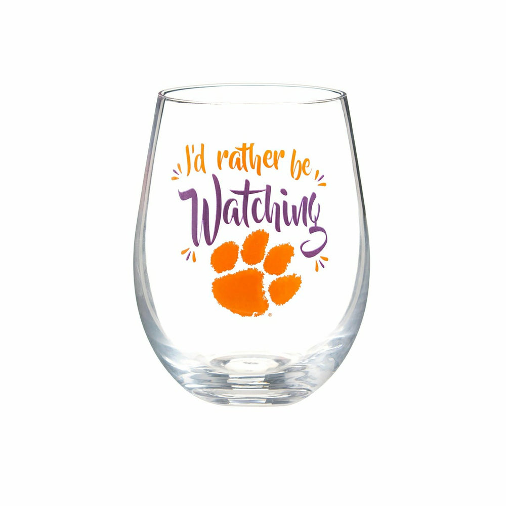 Clemson University, 17oz Boxed Stemless Glass, Home, Collegiate
