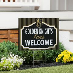Las Vegas Golden Knights Coroplast Yard Sign, "Fans Welcome", NHL, Home