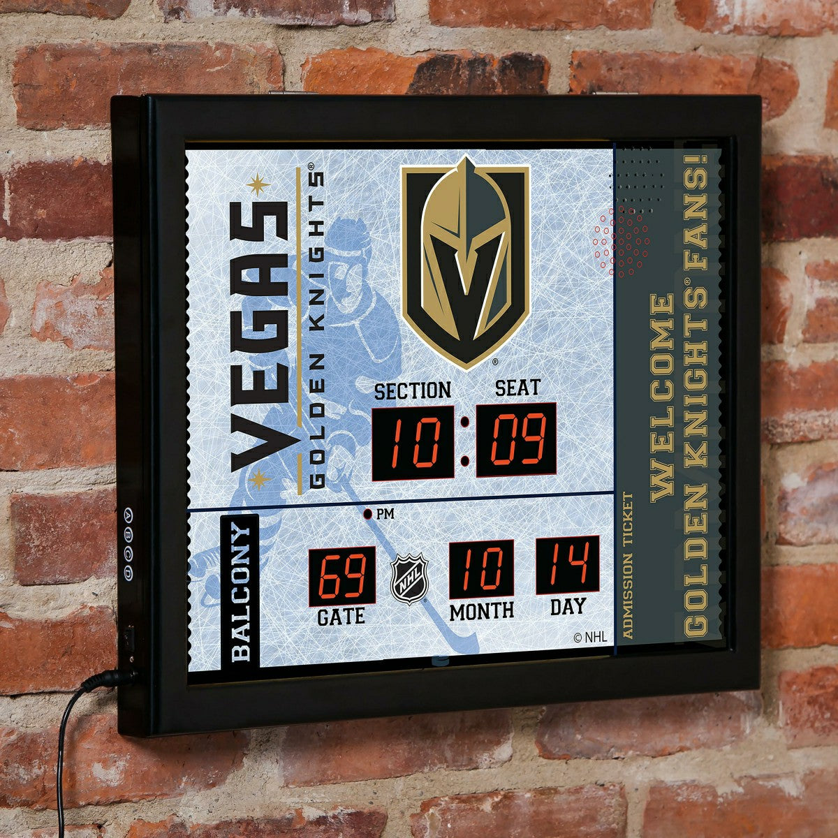 Scoreboard Wall Clock, Vegas Golden Knights, NHL, Home
