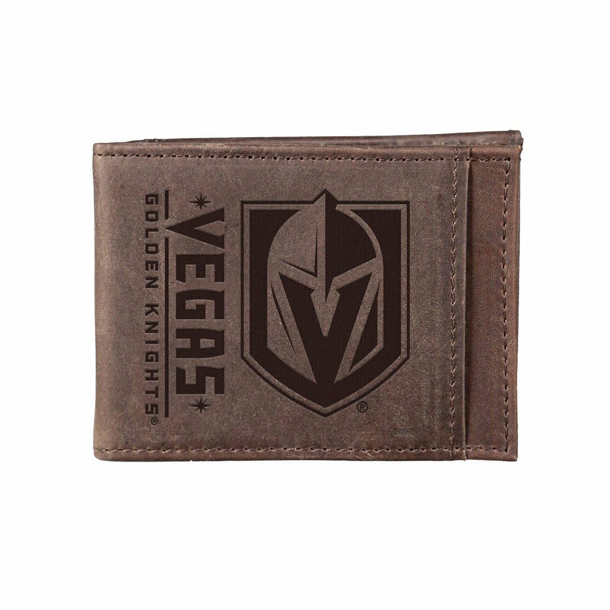 Front Pocket Wallet w/ RFID Blocking, Vegas Golden Knights, Brown, NHL, Home
