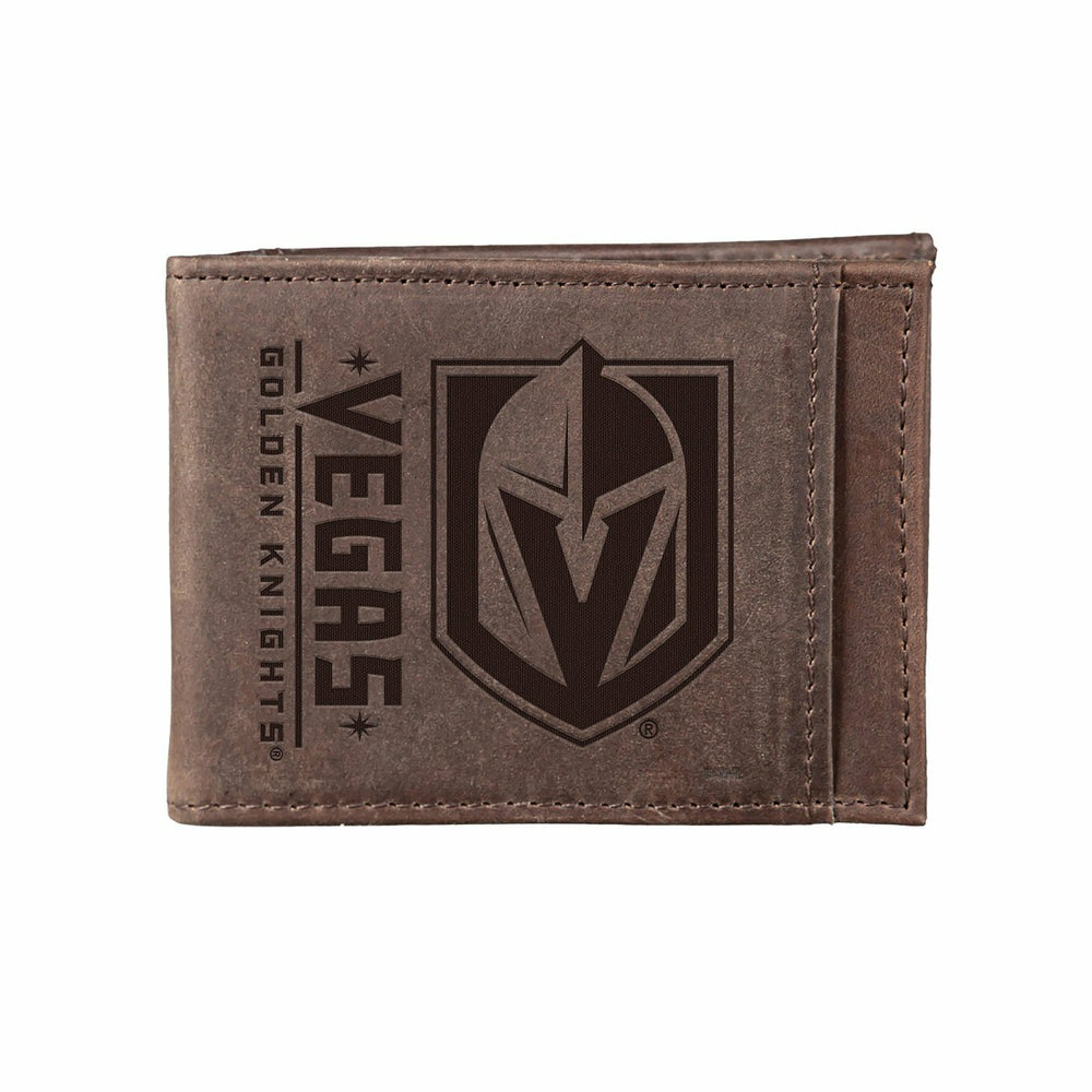 Front Pocket Wallet w/ RFID Blocking, Vegas Golden Knights, Brown, NHL, Home