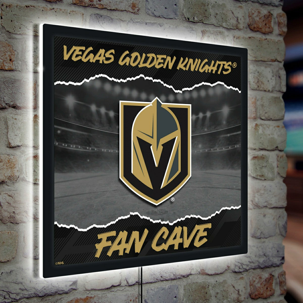Vegas Golden Knights 23"H x 23"L LED Wall Decor, Edgelite, Square, NHL, Home