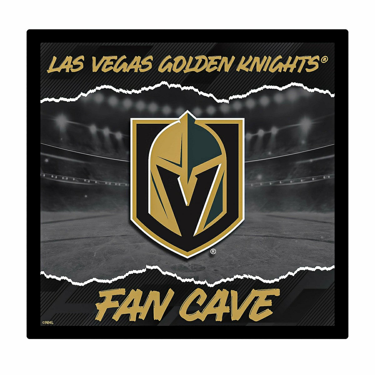 Vegas Golden Knights 23"H x 23"L LED Wall Decor, Edgelite, Square, NHL, Home