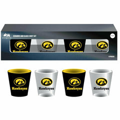 University of Iowa 4-Piece Ceramic and Glass 2oz. Shot Glass Set, Home, Collegiate