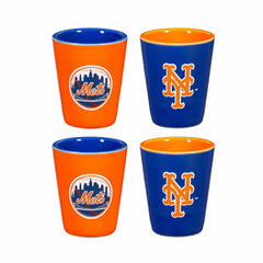 New York Mets 4-Piece Ceramic 2oz. Shot Glass Set, Home, MLB