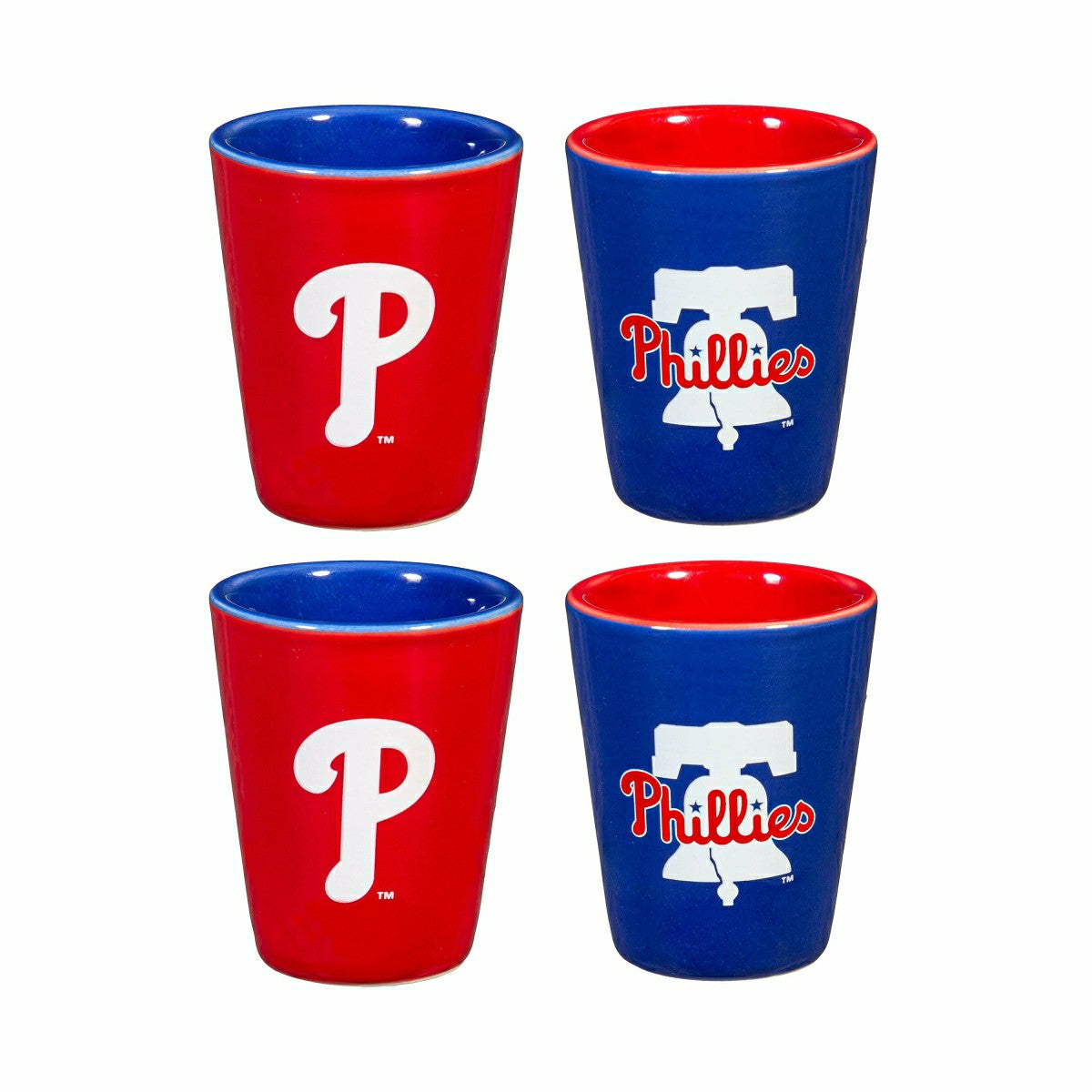 Philadelphia Phillies 4-Piece Ceramic 2oz. Shot Glass Set, Home, MLB