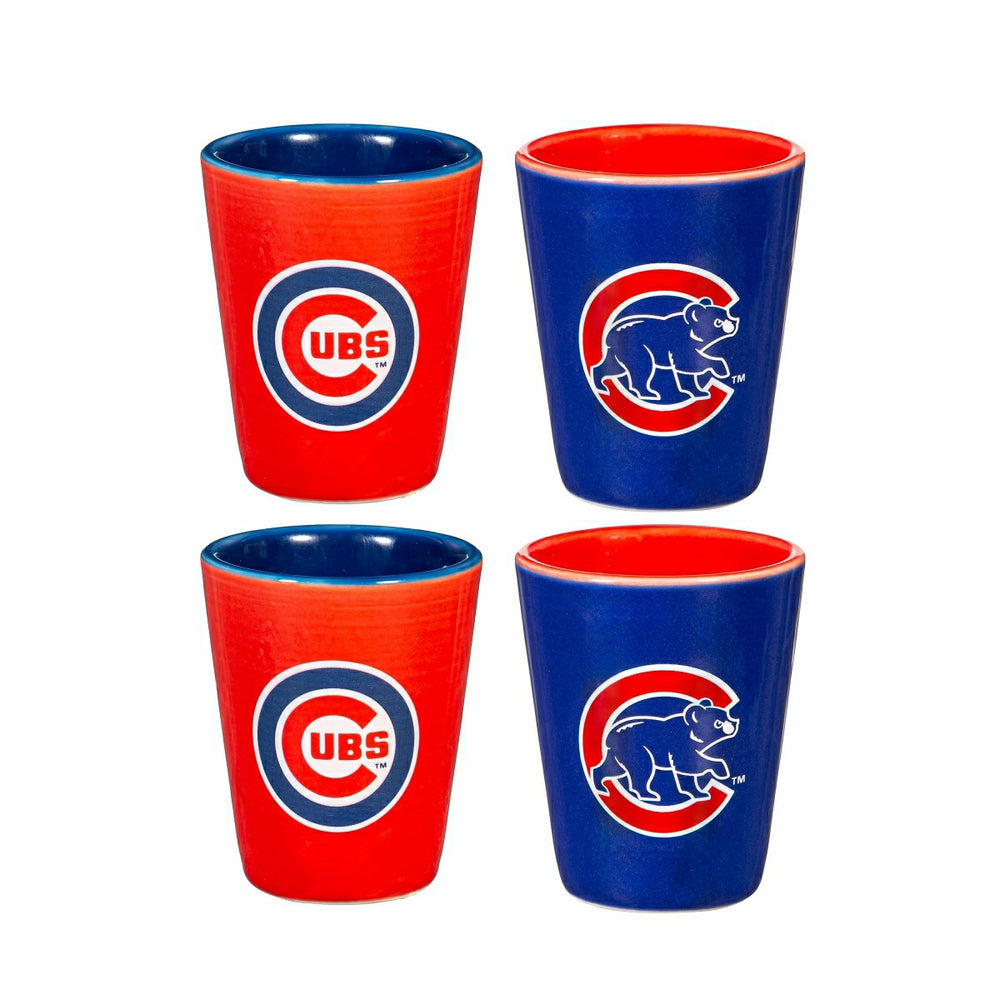 Chicago Cubs 4-Piece Ceramic 2oz. Shot Glass Set, Home, MLB