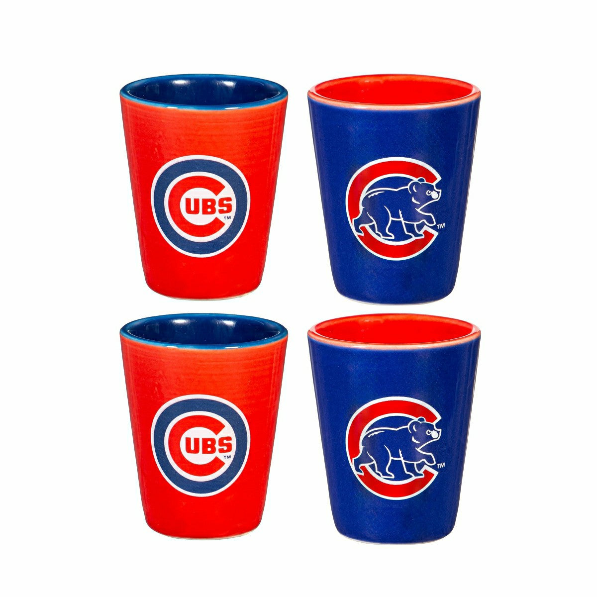 Chicago Cubs 4-Piece Ceramic 2oz. Shot Glass Set, Home, MLB