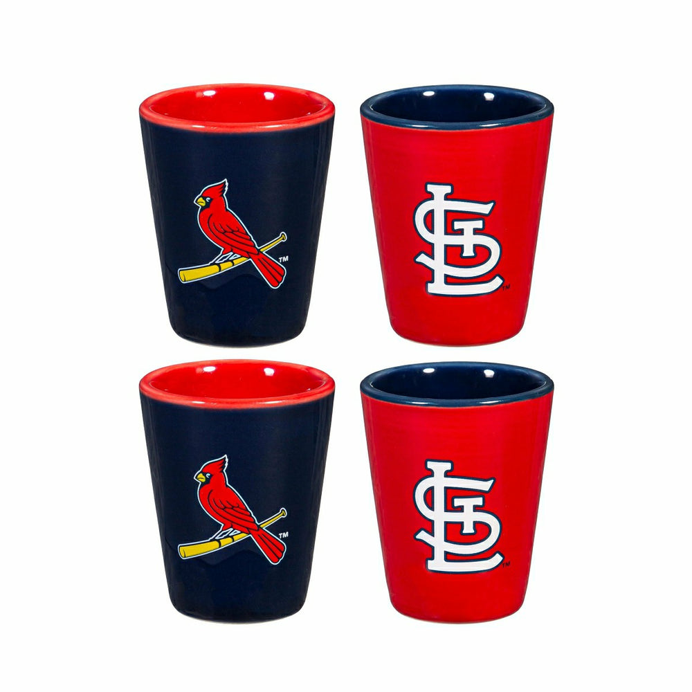 St Louis Cardinals 4-Piece Ceramic 2oz. Shot Glass Set, Home