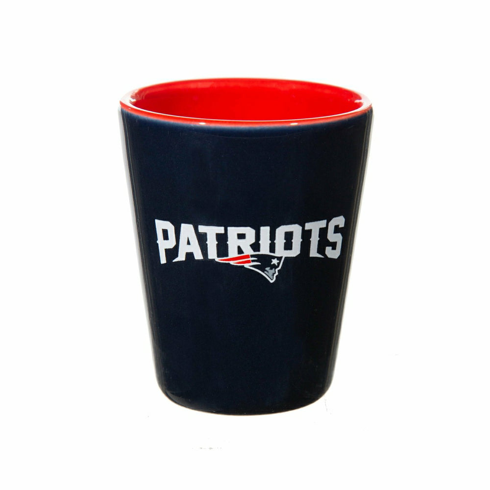 New England Patriots 4-Piece Ceramic and Glass 2oz. Shot Glass Set, Home, NFL
