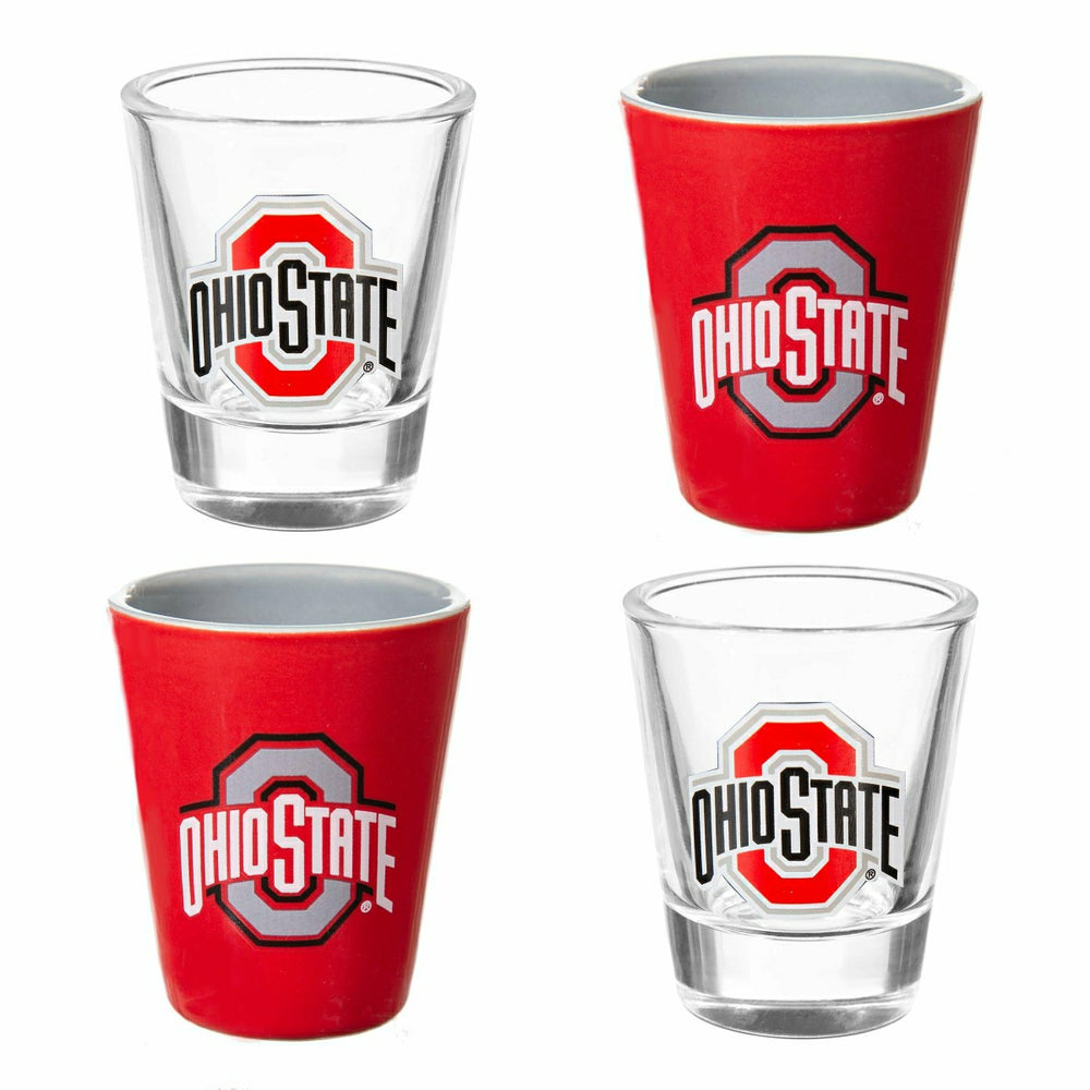 Ohio State University 4-Piece Ceramic and Glass 2oz. Shot Glass Set, Home, Collegiate