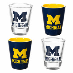 University Of Michigan 4-Piece Ceramic and Glass 2oz. Shot Glass Set, Home, Collegiate