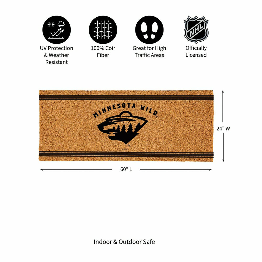 Minnesota Wild Extra Large One Color Coir Mat, 60"x24", NHL