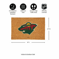 Minnesota Wild Large Full Color Coir Mat, 36"x24", NHL