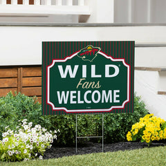 Minnesota Wild Coroplast Yard Sign, "Fans Welcome", NHL, Home
