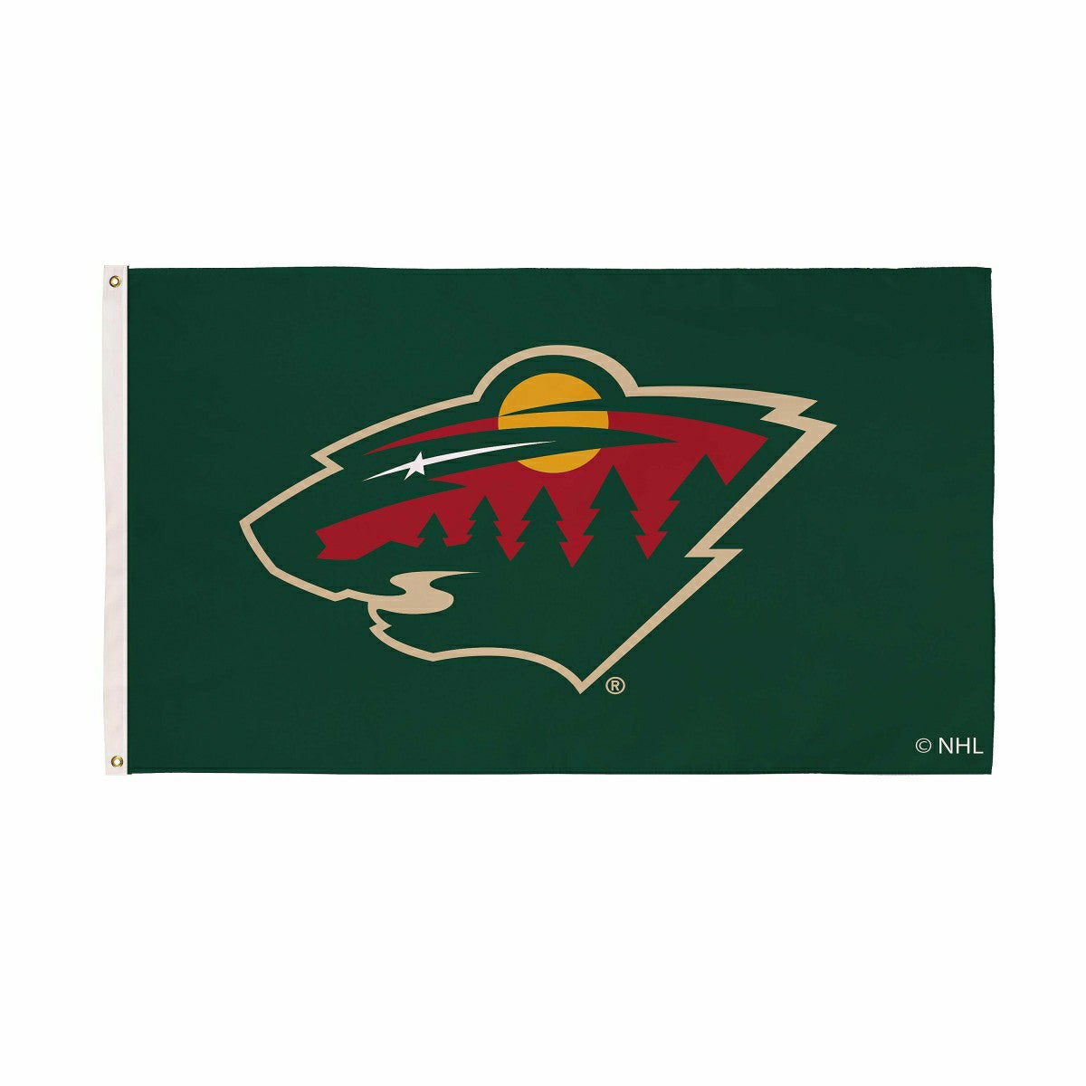 Minnesota Wild Single Sided Flag w/ 2 Grommets, 3'x5', NHL, Home