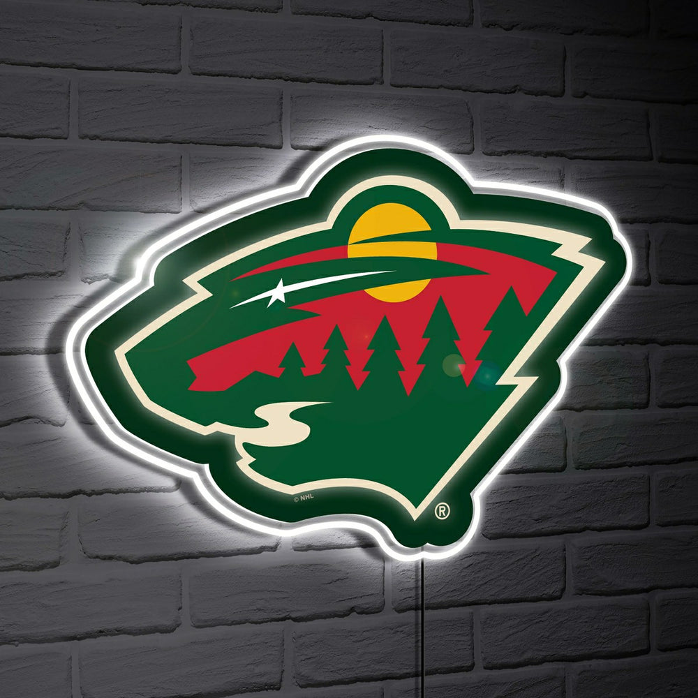 Minnesota Wild LED Wall Decor, Glazelite, Logo, NHL, Home