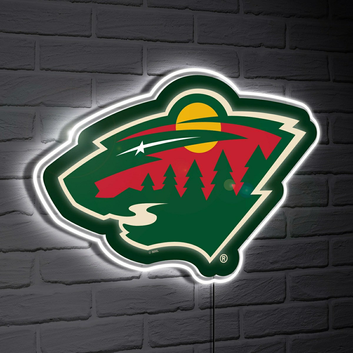 Minnesota Wild LED Wall Decor, Glazelite, Logo, NHL, Home