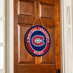 Montreal Canadiens Round Door Décor with Hanging Rope, 18x18, NHL, Home