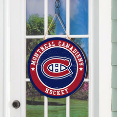 Montreal Canadiens Round Door Décor with Hanging Rope, 18x18, NHL, Home