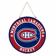 Montreal Canadiens Round Door Décor with Hanging Rope, 18x18, NHL, Home