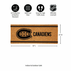 Montreal Canadiens Extra Large One Color Coir Mat, 60"x24", NHL