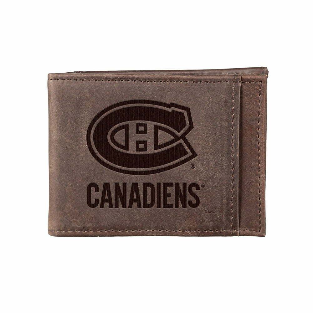 Front Pocket Wallet w/ RFID Blocking, Montreal Canadiens, Brown, NHL, Home