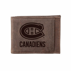 Front Pocket Wallet w/ RFID Blocking, Montreal Canadiens, Brown, NHL, Home